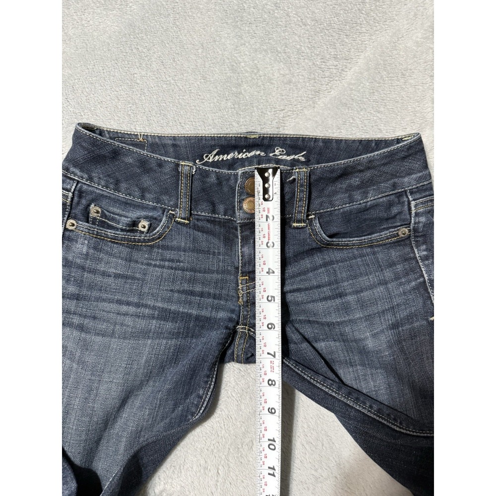 American Eagle Jeans Women's 00 Short Blue Artist Flare Denim Dark Wash 26x28 - Picture 4 of 9